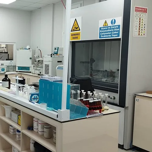 Fume hood and reagent bench